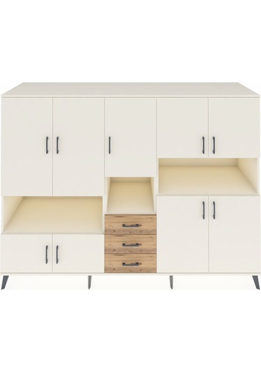 Kronos Dolap 13 Raflı 3 Çekmeceli 9 Kapaklı 220x59x163 Aytaşı-ayt Aytaşı-aytaşı/çam