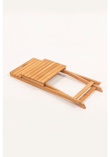 Balkon Bahçe Mutfak 3'lü Ahşap Bistro Set Katlanır Ahşap