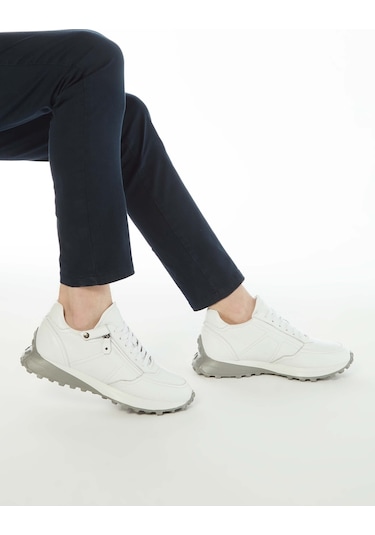 Tamer Tanca Erkek Hakiki Deri Beyaz Sneakers & Spor Ayakkabı 383 5454 Erk Ayk Y23 Beyaz Dr/beyaz Beyaz