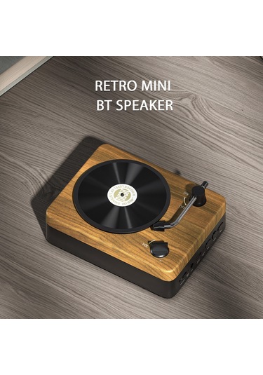 Teltree Ko-star Nostaljik Çalar Desenli Taşınabilir Hoparlör - Bluetooth 5.3 + Aux + Tf Kart Desteği, 1200mah Pil, Açık Ahşap Rengi