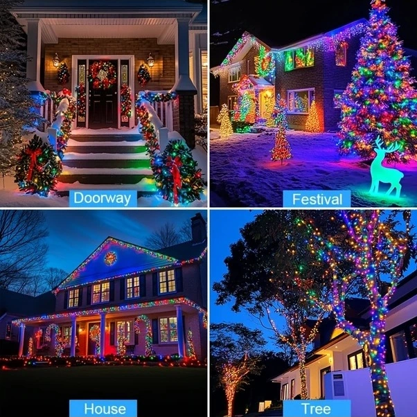 Trendooze Parlak Gülüş Güneş Lambası 8 Mod 100 Led Güneş Enerjili Sarkıt Lamba