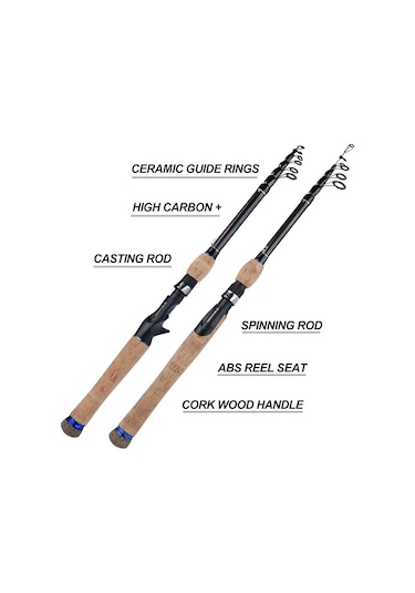 MSO Casting Rod 2.4 M Karbon Fiber Teleskopik  Olta Kamış