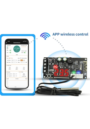 Qingmipy Wifi Isıtma/soğutma Kontrol Modülü, Uzak Kumanda, -40 C 110 C Hassasiyet, 15 Gün Bulut Kayıt, App İle Yönetim, Alarm Bildirimi, Mos Transistör Çıkışı