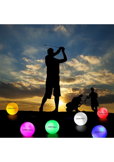 Qingmipy 6 Adet Golf Işık Topu Led Aydınlatmalı Yüksek Elastik Antrenman Ve Maç Topları Çeşitli Renkler Çok Renkli