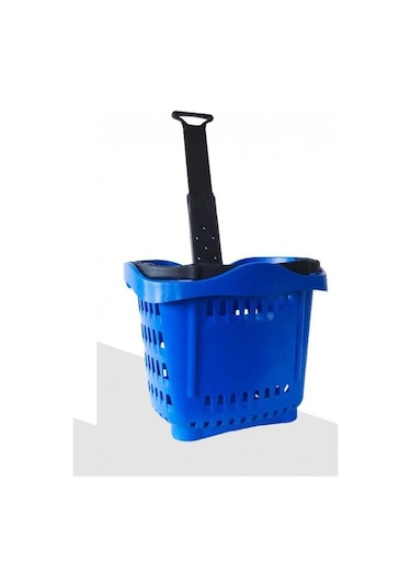 Rafburada® 40 lt Teleskopik Saplı Plastik Alışveriş, Market Sepeti