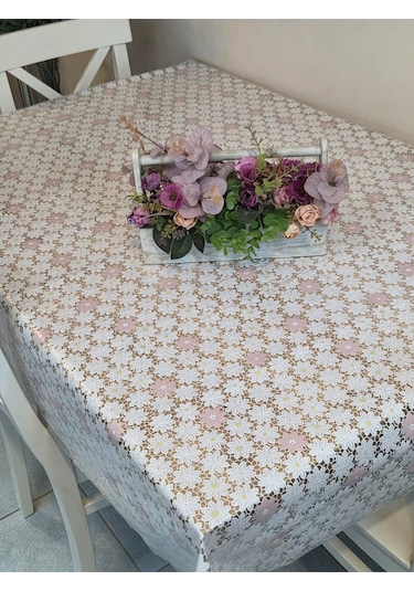 Ithal Pvc Muşamba - Desenli Silinebilir Masa Örtüsü 07nl62 Pembe