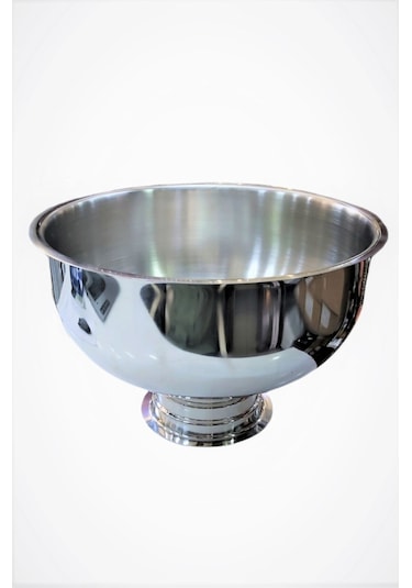 Paslanmaz Çelik Punck Kase Ayaklı şarap Buz Kova 30x17 CM Gri