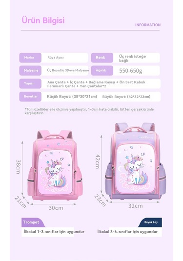 İlkokul, Kız Ve Erkek Öğrencileri İçin Büyük Boy Çocuk Okul Çantaları Mor