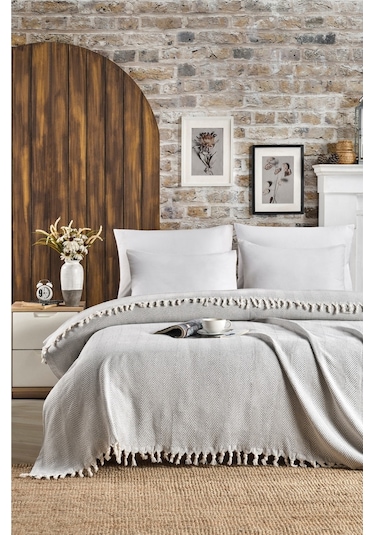 Casnack Lavin 1500 G Çift Kişilik Pike 200 x 230 Gri