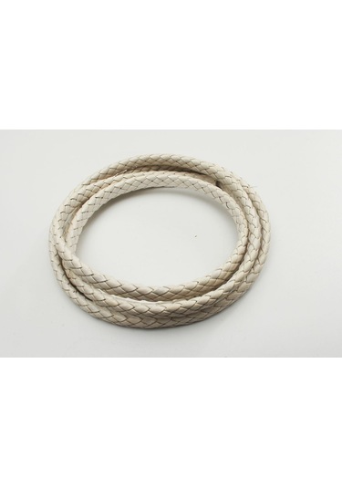 3x10 - 4x10 Mm Yassı Örgülü Suni Deri Kordon 5 Metre 3 Mm / Beyaz