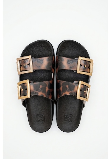 Partner New Kadın Çift Bantlı Terlik Leopar 35/42