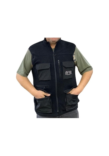 Davang Çok Cepli Yelek Siyah Siyah