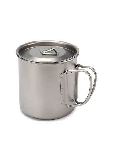 Ankatek Ultralight Titanyum Bardak Açık Taşınabilir Kupa Kamp Piknik Su Bardağı Katlanabilir Saplı 300ml / 400ml / 450ml / 750ml Pn Gümüş Gümüş