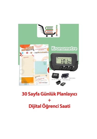Günlük Planlayıcı 30 Sayfa+kronometre Dijital Saat