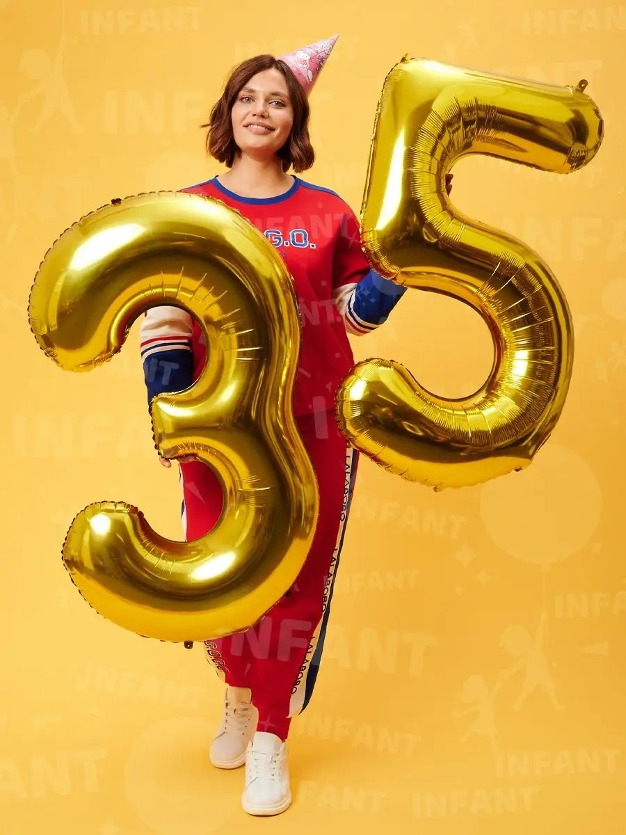 Infant 35 Yaş Rakamlı Balonlar 99537799 Altın Rengi