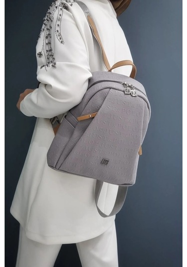 Just Polo Kadın Gri Taba Büyük Boy Sırt Çantası