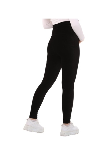 Luvmabelly Myra8050 Beli Ayarlanabilir Kışlık Kadife Hamile Tayt -siyah-siyah