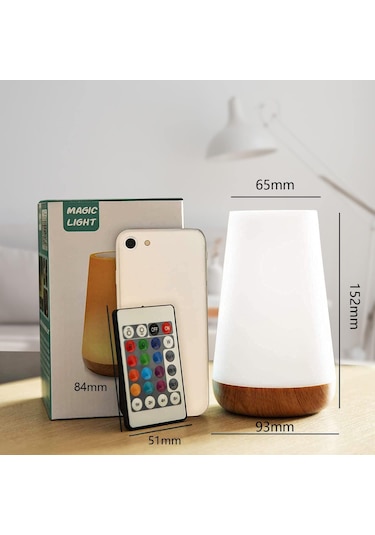 Led Gece Lambası, Komodin Lambası, Renkli Dokunmatik Gece Lambası, Uzaktan Kumanda