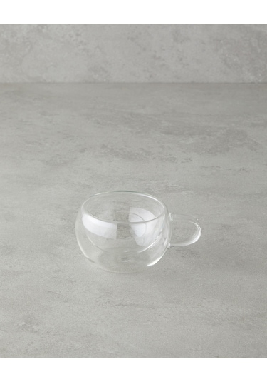 English Home Mistral Borosilikat Cam Double Wall Kupa 100 Ml Şeffaf Şeffaf