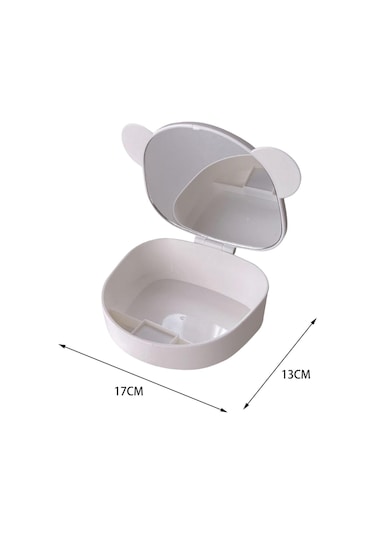 Suntek Makyaj Aynası Bilezikli Saklama Kutusu Hafif Beyaz