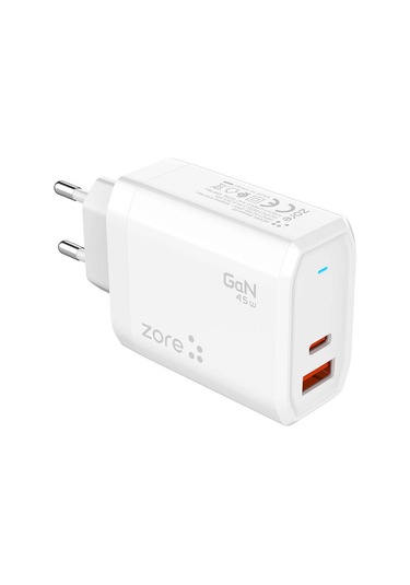 Biriva Home Always-02 Gan Tech Type-c Pd4.0 Usb-a Qc3.0 Hızlı Şarj Özellikli Seyahat Şarj Başlığı 45w - Bey Beyaz