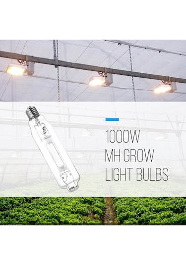 Metal Halide Ampul 1000w 6000k Bitkisel Büyüme Işığı Sera Mh Lambası Tam Spektrum İç Mekan Bitki Büyüme Işıkları E40 Uzun Ömürlü Çok Renkli