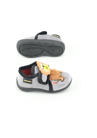 Gezer Erkek Çocuk Bebek Kışlık Cırtlı Ayarlanabilir Günlük Okul Kreş Panduf Ayakkabı Gri
