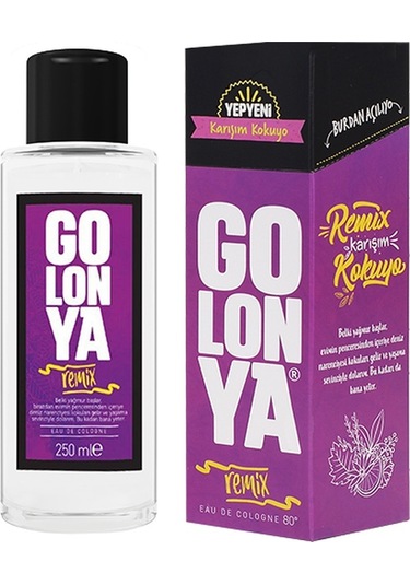 Golonya Karışım Kokulu Cam Şişe Kolonya 250 ML