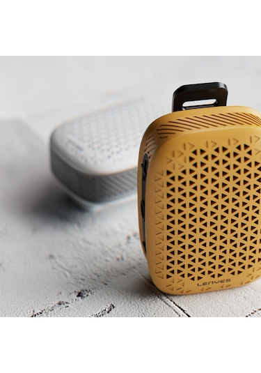 Lenyes S232 Tws Mandallı Bluetooth Speaker Hoparlör V5.4 Sarı