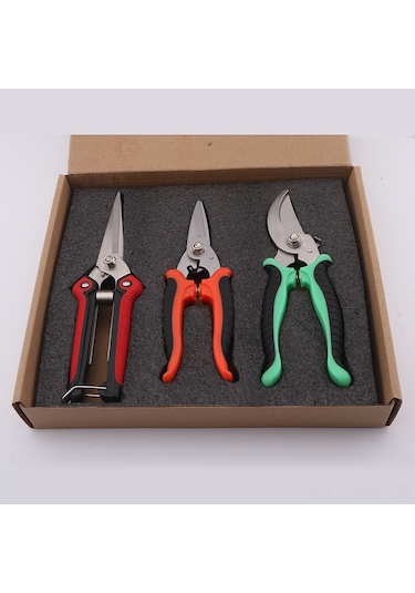 Mufunye 3'lü Çelik Bahçe Budama Makas Seti - Hafif Ve Kolay Kullanim, Bahçe Bakimi Aracı