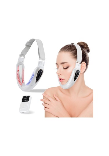 Gajeena Yüz Geliştirici Aleti: Ems Masaj, Titreşim & Fotodermatoloji İle V-yüz Liftingi - Beyaz Beyaz