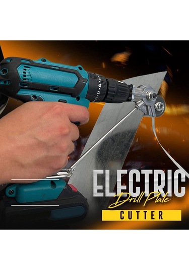 Youmex Elektrikli Matkap Dönüştürülebilir Metal Kesici - 360 Derece Çift Kesme Başlığı İle Metal Levha, Demir, Çelik, Bakır Ve Aluminyum Kesimi