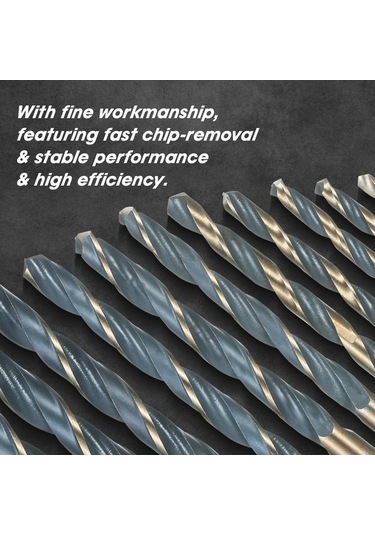 Pazly 13 Parça Paslanmaz Çelik Matkap Uçları Seti - Bükümlü, Rulman Çeliği, Kutu Dahil