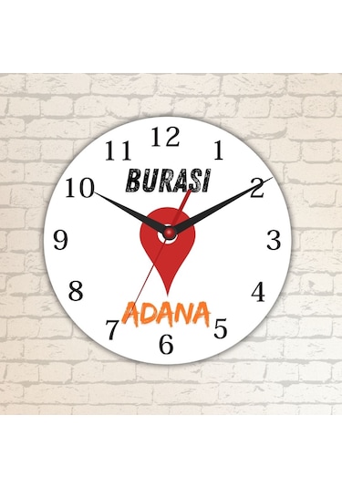 Memelekete Özel Duvar Cam Saati Beyaz