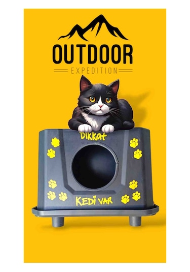 Kartepe Kedi Evi Kulubesi Outdoor Xl Yağmura Soğuğa Dayanıklı