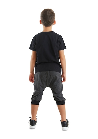 Denokids Mushi Uzay Roketi Erkek Çocuk T-shirt Kapri Şort Takım Çok Renkli