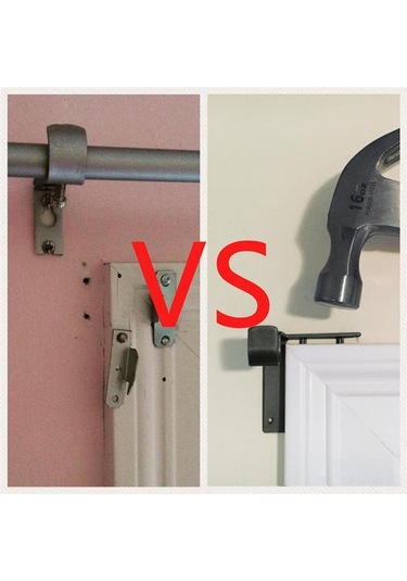 Aubyhe 2 Adet Siyah Çift Perde Demiri Tutucusu - Dayanıklı Metal, 20lb Yük Kapasitesi, Kolay Kurulum, Ev Dekorasyonu Ev Eşyası