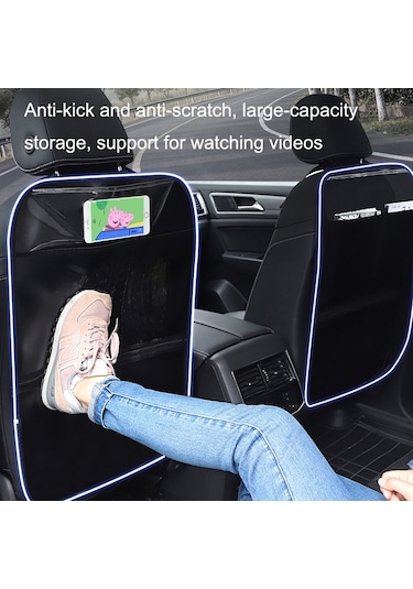 Araba Koltuğu Geri Çocuk Tekme Önleyici Ped Geri Arka Anti-kirli Evrensel Deri Koruma Pedi Saklama Çantası Yarım Paket Versiyonu Şarap Kırmızısı