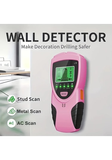 Dashanshop Pembe 5 İn 1 Duvar Tarayıcı Profil Bulucu Hd Ekran Metal Ahşap Kabl