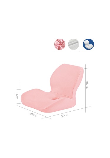 Suntek Bel Destek Yastığı Ergonomik Sandalye Sırt Yurt Oturma Pembe