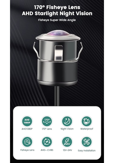Geri Görüş Park Kamerası 1080p Ahd 170 Derece Ahd-cvbs Park Çi...