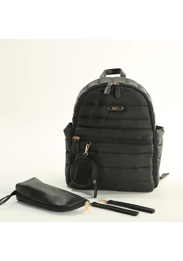 M&y Puff Anne Bebek Bakım Sırt Çantası 7335 Siyah Siyah