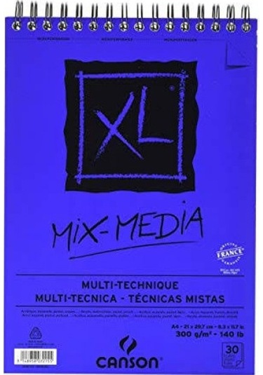 Canson Mix Mediaxl 300 G A4 30 Yaprak Üstten Spiralli
