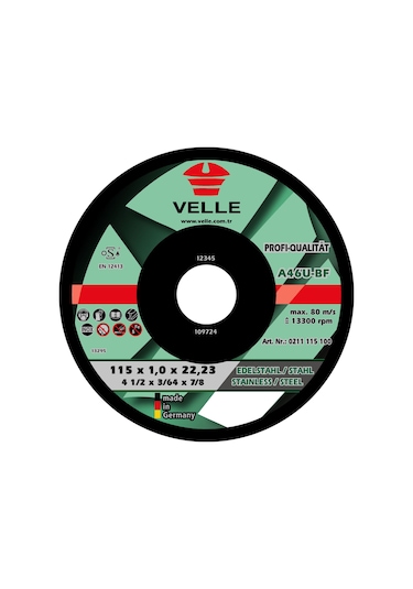 Velle 115X1 Inox Kesme  Taşı