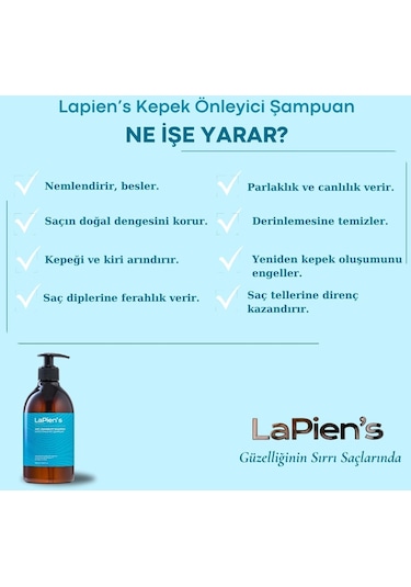 Lapien's Anti-Dandruf Kepek Önleyici Arındırıcı Şampuan 500 ML