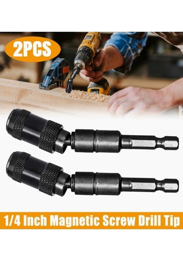 Tangshopping Le 2 Adet/4 Adet 1/4 Inç Shank Çelik Darbe Manyetik Döner Matkap Ucu Tutucu Manyetik Kilit İle