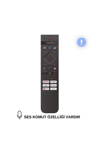 Phılıps 75pus8909/12 Uyumlu Ses Komutlu 4k Ambilight Led Tv Kumanda