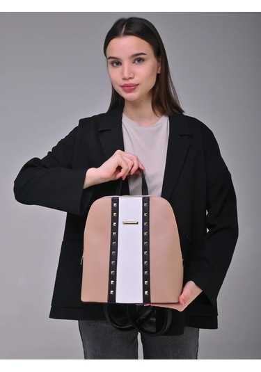 Daniele Patrici Şehir A5 Deri Sırt Çantası 219479758 Bej