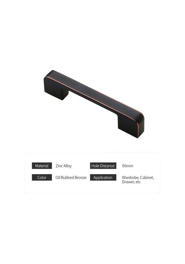 Kangvka Modern Minimalist Çelik Kapaklı Dolap Kolu, 96mm Delik Mesafesi, Siyah Kobalt Bakır Rengi, Çelik Malzeme