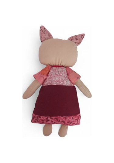 Kedi Hanım Patchwork Benekli Kulak Bez Bebek Patchwork